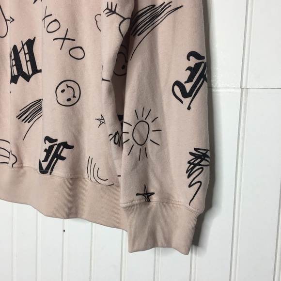 Wildfox light Pink Doodles Print Sweatshirt - Picture 3 of 7
